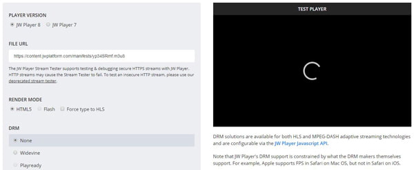 JW Player 串流測試儀