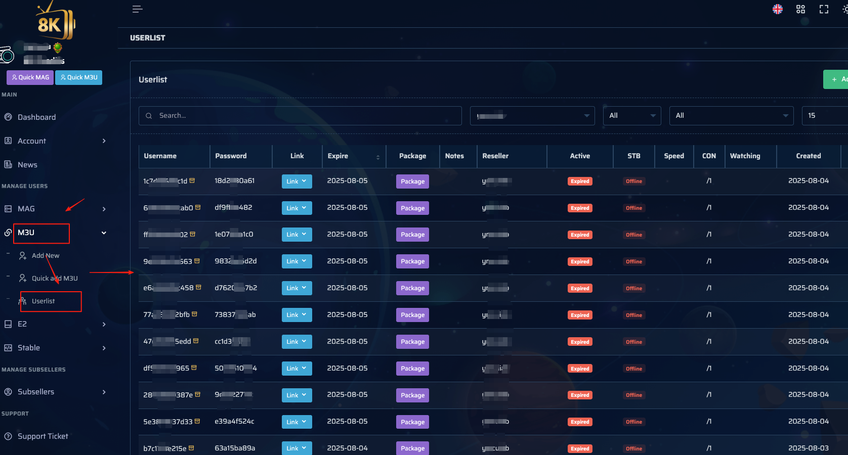 Configuración del panel IPTV captura 7