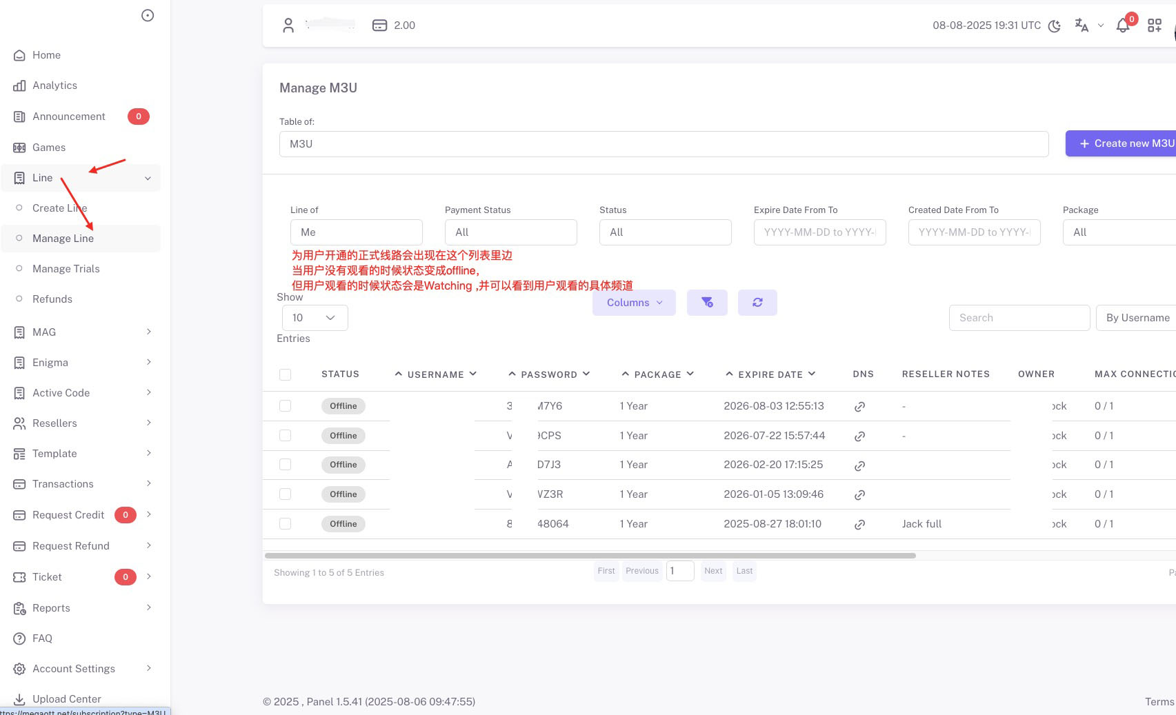 Configuración del panel IPTV captura 3